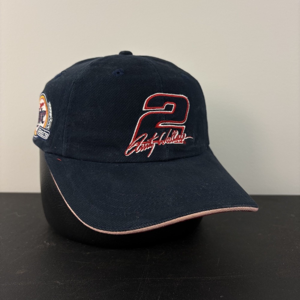 Vintage Y2K Rusty Wallace 2 Miller Lite Racing Hat  Nascar Beer Adjustable Cap